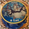7 Tort dla dzieci z Pingwinami z Madagaskaru na wydruku jadalnym Cukiernia Pod Arkadami Kraków 