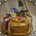 116 Tort dla pirata czaszka czarna flaga skrzynia skarbów mapa skarbów