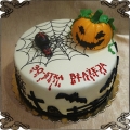 143 Tort na Hallowin cmentarny  dynia pajęczyna pająki nietoperze