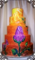 35 tort artystyczny ślubny malowany z kwiatkiem cukiernia pod arkadami 