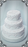 17 tort weselny klasyk biały z białymi wzorkami esy 