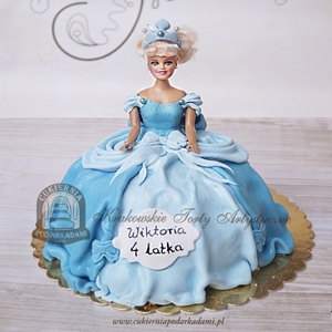 Tort z lalką Kopciuszek Cinderella