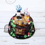 Tort Niesamowity Świat Gumballa - Gumball i Anais Watterson, dekoracja z listków bluszczu i muchomorków