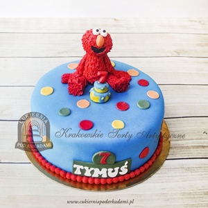 Tort z figurką ELMO z Ulicy Sezamkowej