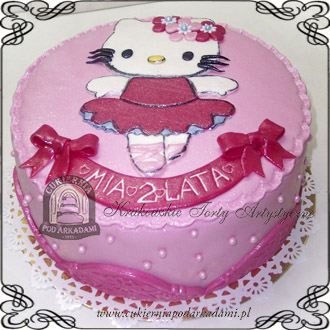 Tort Hello Kitty w sukience dla dziewczynki