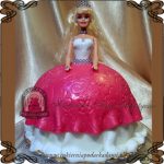 Tort lalka z korona przestrzenny dla dziewczynki