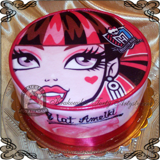 Tort Draculaura Monster High Wiki z kielkami i serduszkiem Cukiernia Pod Arkadami Krakow