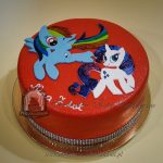 Tort kucyki pony Rainbow Dash i Rarity na plasko