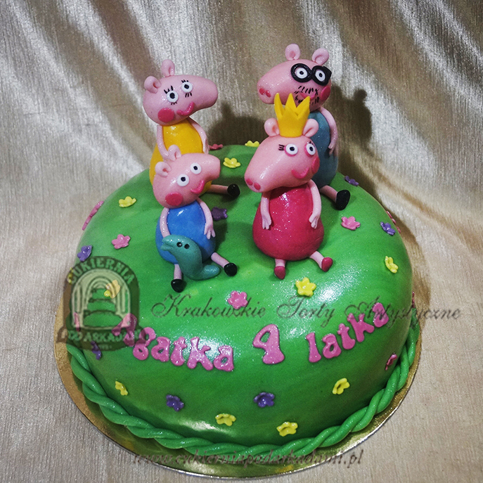 Tort Swinka Peppa Brat George tata i mama świnka figurki z lukru