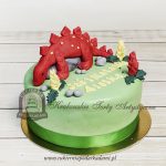 Tort z czerwonym dinozaurem stegozaurem blog