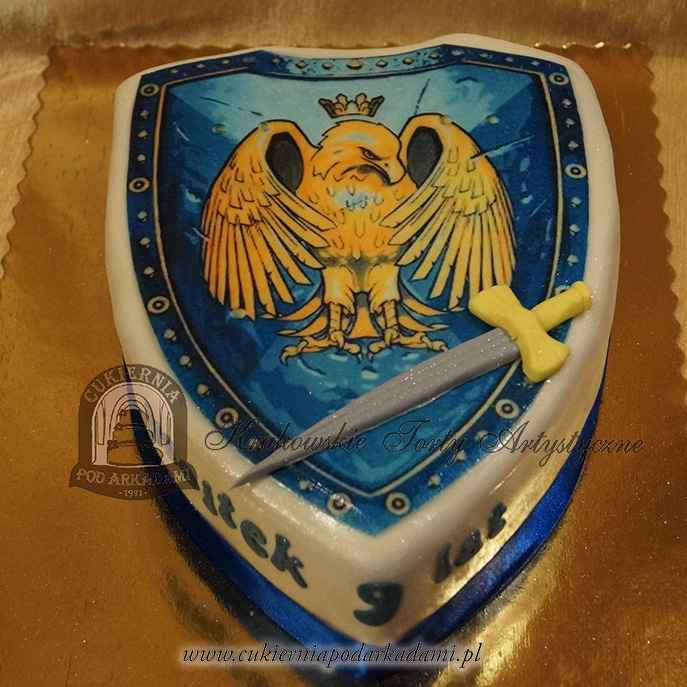 115ADCH.Tort-herb-rycerski-plus-miecz-w-ksztalcie-tarczy-cukiernia-pod-arkadami-krakow