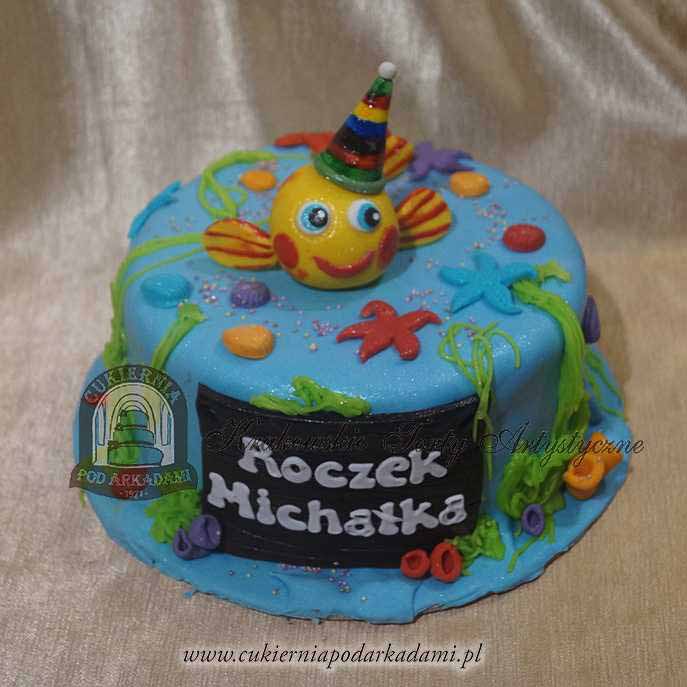 188ADU.Tort-na-roczek-mala-rybka-mini-mini-woda-wodorosty-rozgwiazdy-cukiernia-pod-arkadami-krakow
