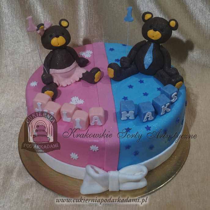 203ADU.Tort-blizniaki-dwa-misie-dla-chlopca-i-dziewczynki-Twins-Cake-cukiernia-pod-arkadami-krakow