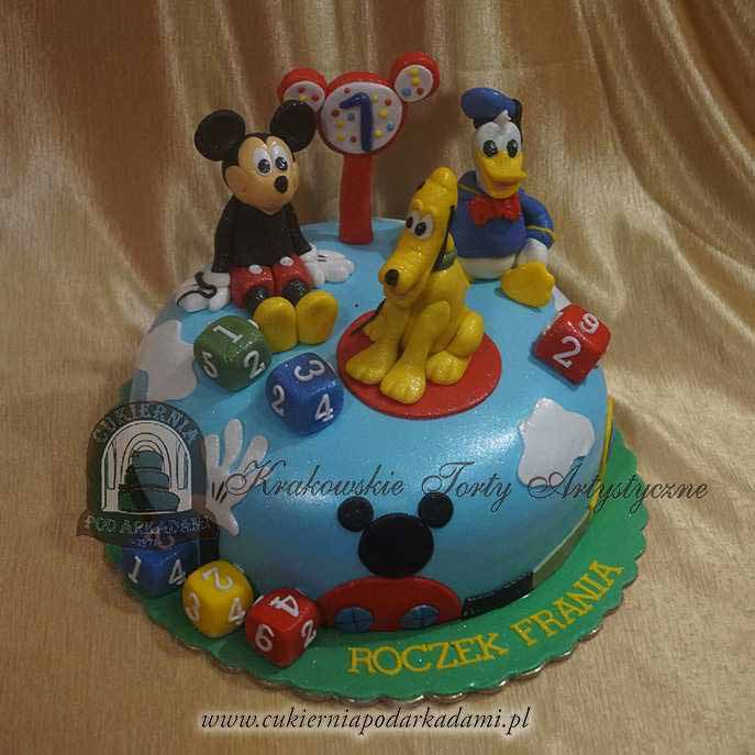 235ADU.Tort-myszka-miki-kaczor-donald-kostka do-gry-na-roczek-Pluto-Disney-cukiernia-pod-arkadami-krakow