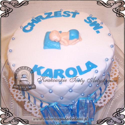 2ACH.Tort-na-chrzest-dla-chlopca-roczek-Karola-pikowany-cukiernia-pod-arkadami-krakow