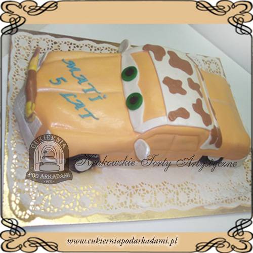39ADCH.Tort-auto-Tex-Dinoco-dla-chlopca-przestrzenny-duzy-cukiernia-pod-arkadami-krakow
