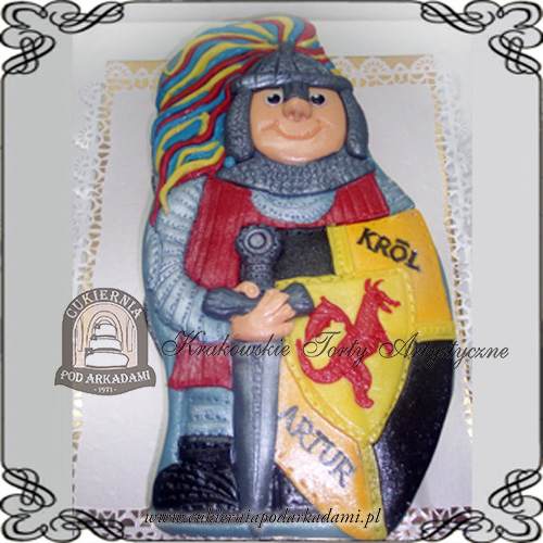 48ADCH.Tort-rycerz-Artur-przestrzenny-duzy-tort-cukiernia-pod-arkadami-krakow
