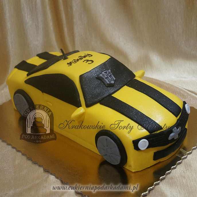 95ADCH.Tort-transformers-zolty-Chevrolet-Camaro-Bumblebee-auto-cukiernia-pod-arkadami-krakow