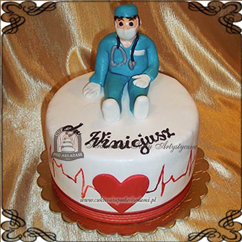 112-AOA-Tort-dla-lekarza-z-EKG-i-figurka-doktora-cukiernia-pod-arkadami-krakow