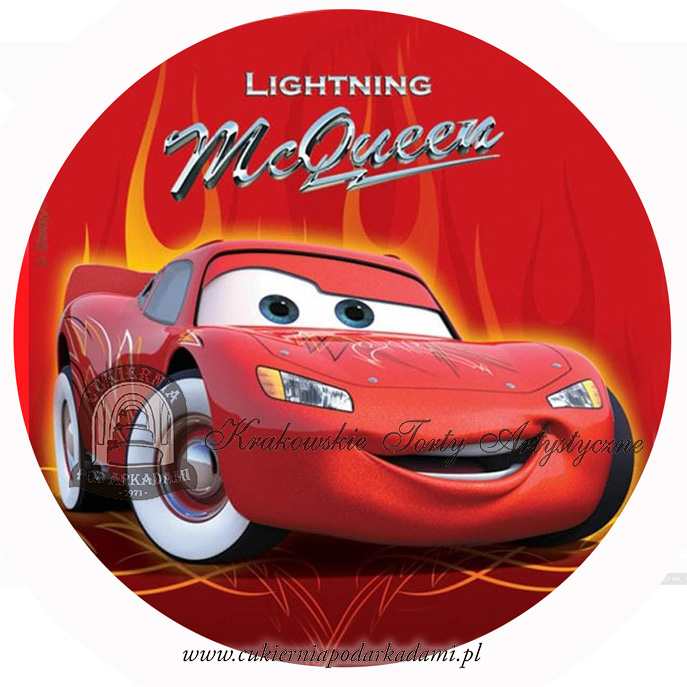 97AFO.Oplatek-Cars-Zyg-Zak-Mcqueen-czerwony-cukiernia-pod-arkadami-krakow