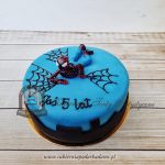 420BD Niebiesko-czarny tort z figurką SPIDERMANA i pajęczyny cpa