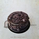 458BA Tort z ornamentami w ciemnej czekoladzie