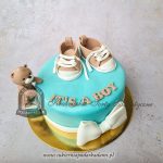 450BD Tort ITS A BOY z bucikami i misiem cpa