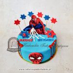 453BD Tort Spiderman z siecią i gwiazdkami CPA