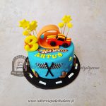 459BD Tort HOT WHEELS z motywem wyścigów cpa