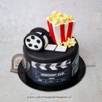 470BA Tort dla miłośniczki kina z popcornem i filmowymi akcentami cpa