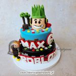 479BD Piętrowy tort ROBLOX z dużymi figurkamici logo cpa