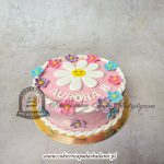 494BD Pastelowy tort z motywem kwiatuszków cpa