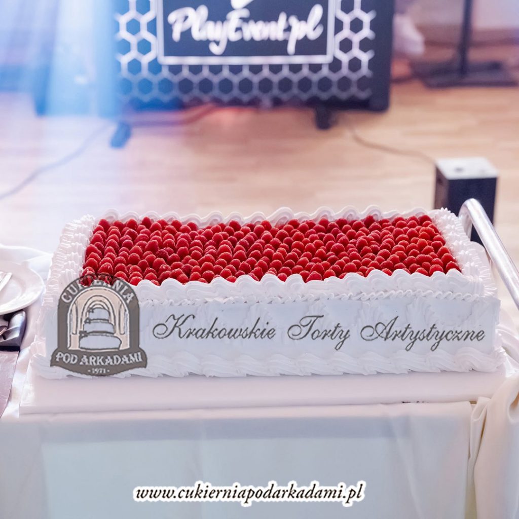 72BW Tort weselny LONG CAKE z owocami w stylu włoskim